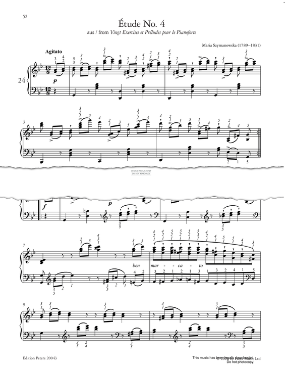 Produktgalerie: Seite 1 von 1 Étude No. 4, Maria Szymanowska, Klavier