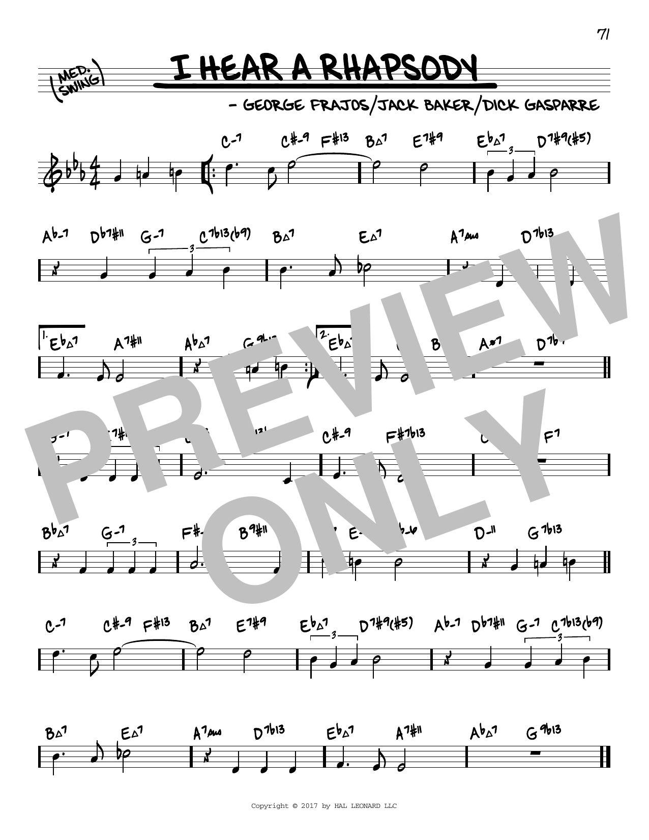 Product picture to: I Hear A Rhapsody (arr. David Hazeltine)