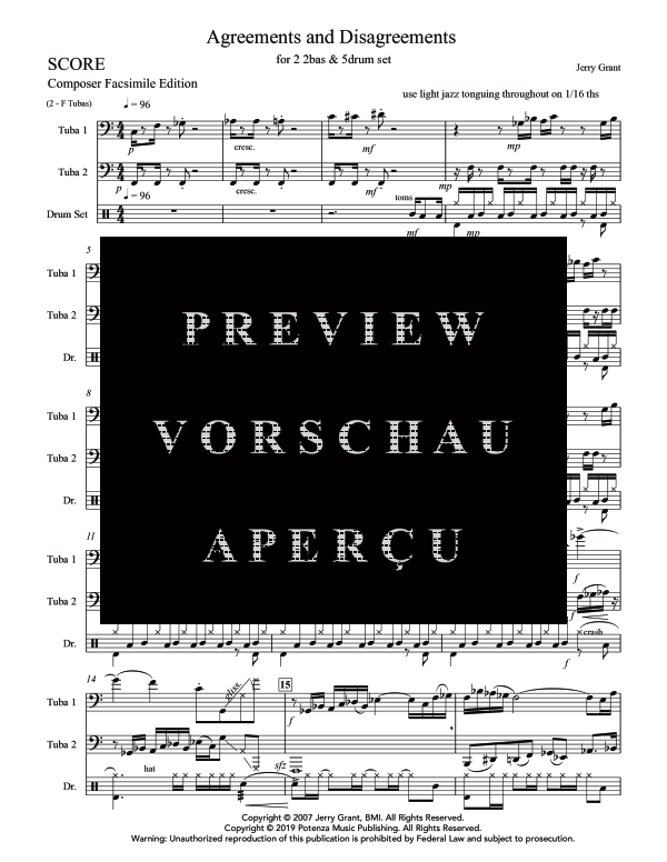 Product gallery: Page 5 of 11 Agreements and Disagreements, , (Tuba duet and drum set)