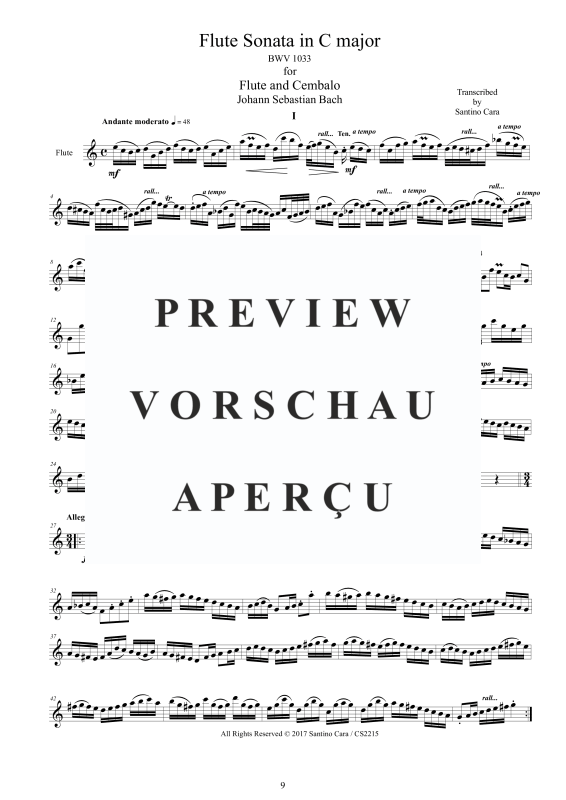 Product gallery: Page 10 of 11 Flöten Sonate in C-Dur BWV 1033, , Flöte und Cembalo/Klavier
