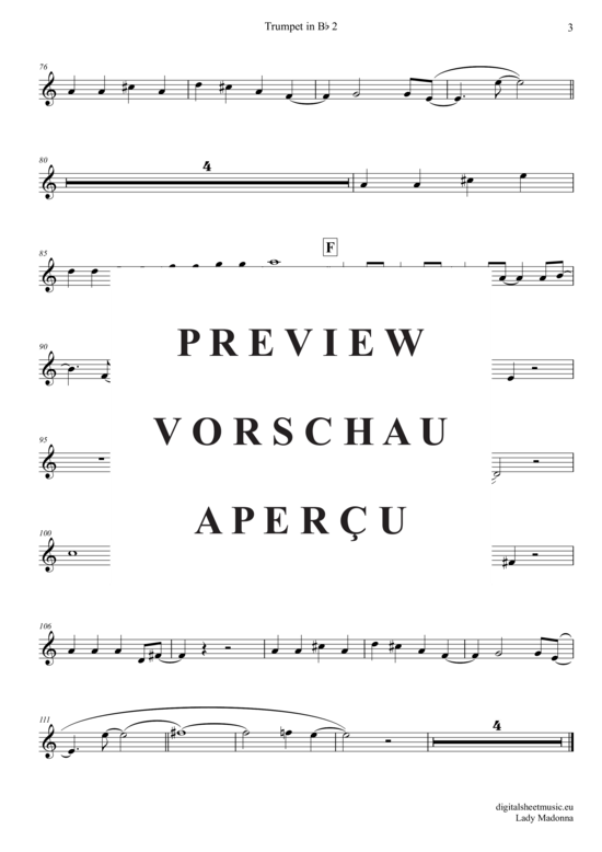 Produktgalerie: Seite 13 von 20 Lady Madonna , Beatles, The, (Trompeten Trio + Klavier)