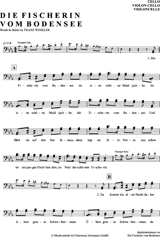 Produktgalerie: Seite 1 von 4 Die Fischerin Vom Bodensee , Helwig, Margot und Maria, (Violon-Cello)