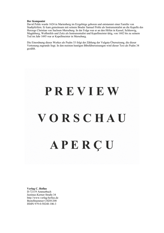 Produktgalerie: Seite 3 von 11 Benedicam Dominum (Psalm 33), , Gemischtes Ensemble SA, 2 Violinen, Fagott und BC