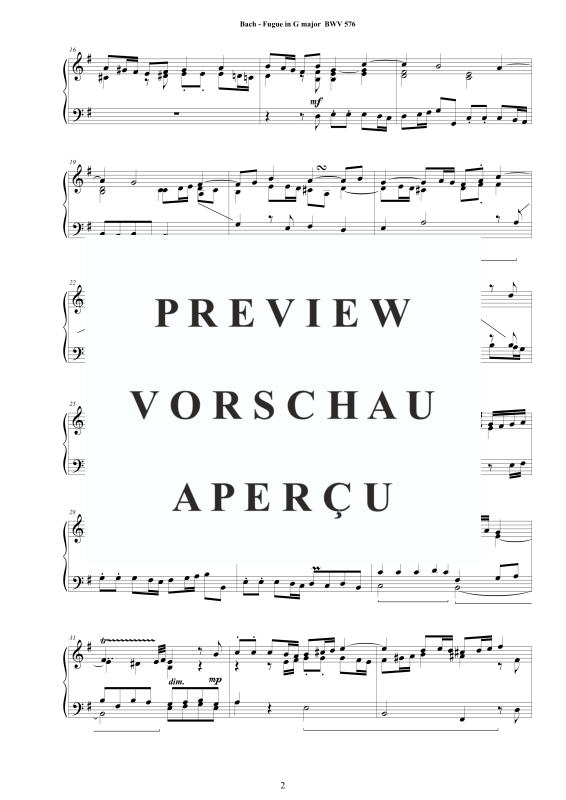 Produktgalerie: Seite 3 von 7 Fuge G-Dur BWV 576, , Klavier Solo