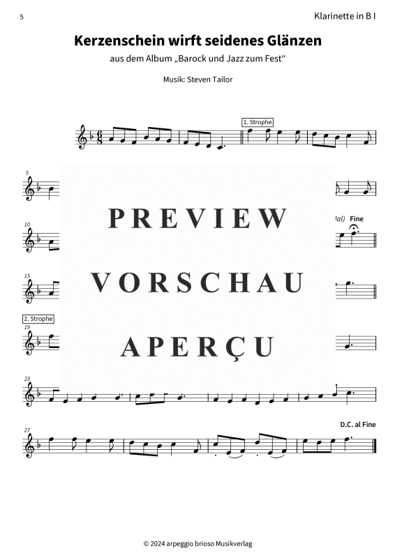 Product gallery: Page 7 of 8 Kerzenschein wirft seidenes Glänzen - aus dem Album Barock und Jazz zum Fest, , (Clarinet duet)