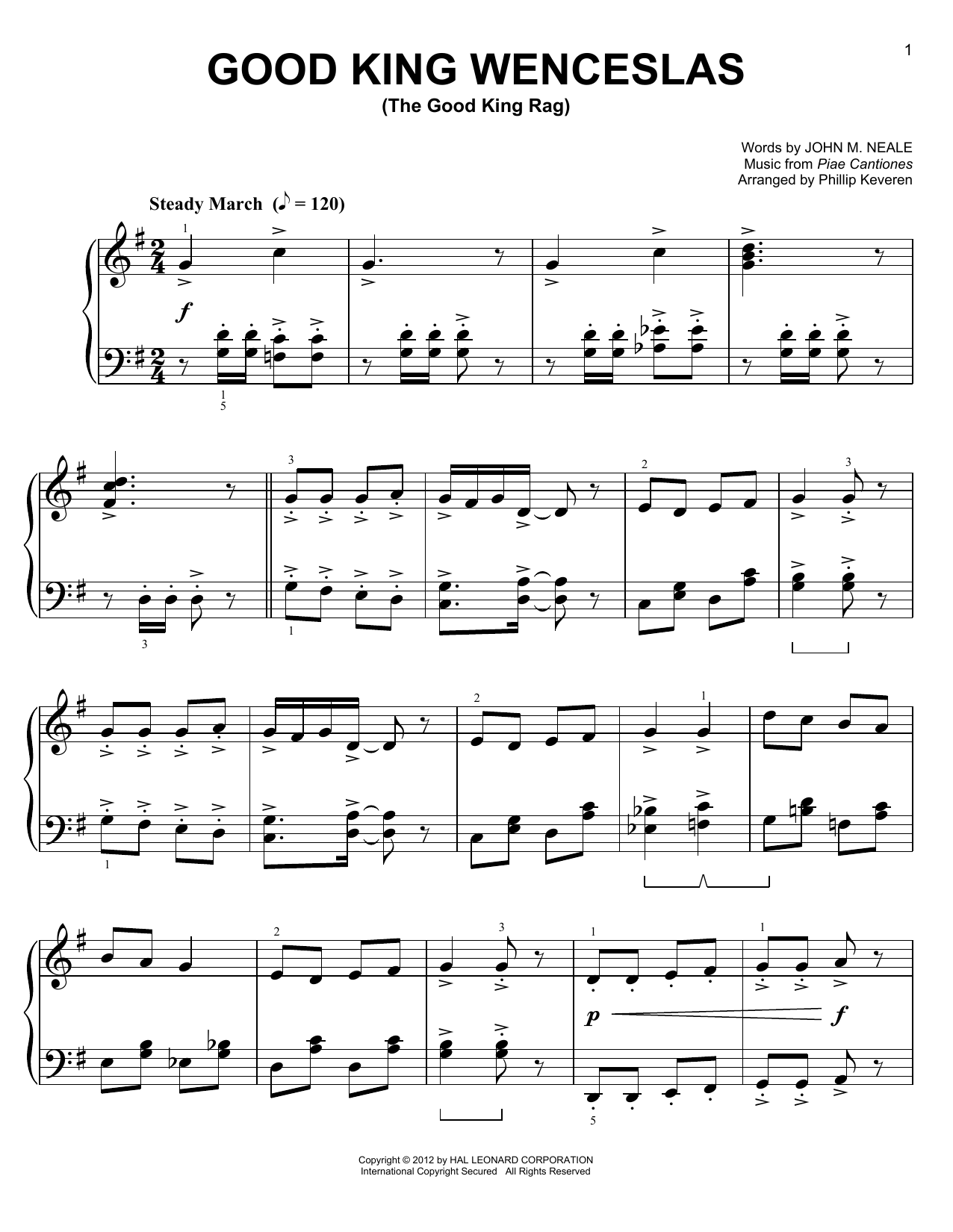 Product gallery: Page 1 of 1 Good King Wenceslas (The Good King Rag) [Ragtime version] (arr. Phillip Keveren), John M. Neale