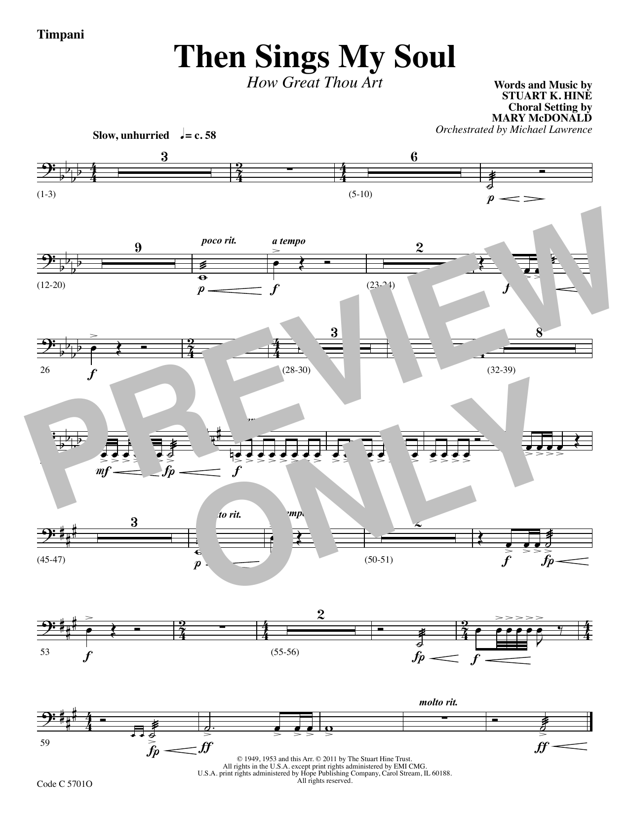 Product picture to: Then Sings My Soul (How Great Thou Art) - Timpani