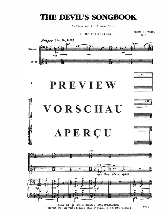 Product gallery: Page 5 of 21 Devil´s Songbook, The (mittlere oder hohe Stimme, Fagott (oder Cello oder Kontrabass) , ,  and piano)