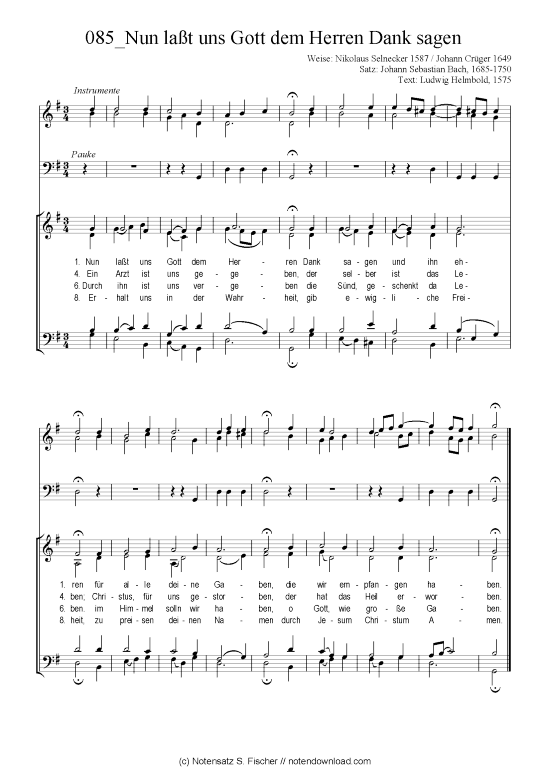 Produktbild zu: Nun laßt uns Gott dem Herren Dank sagen Chorsatz Alte Meister