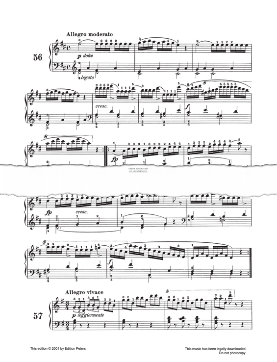 Produktgalerie: Seite 1 von 1 Allegro Moderato Op. 139 No. 56, Carl Czerny, Klavier
