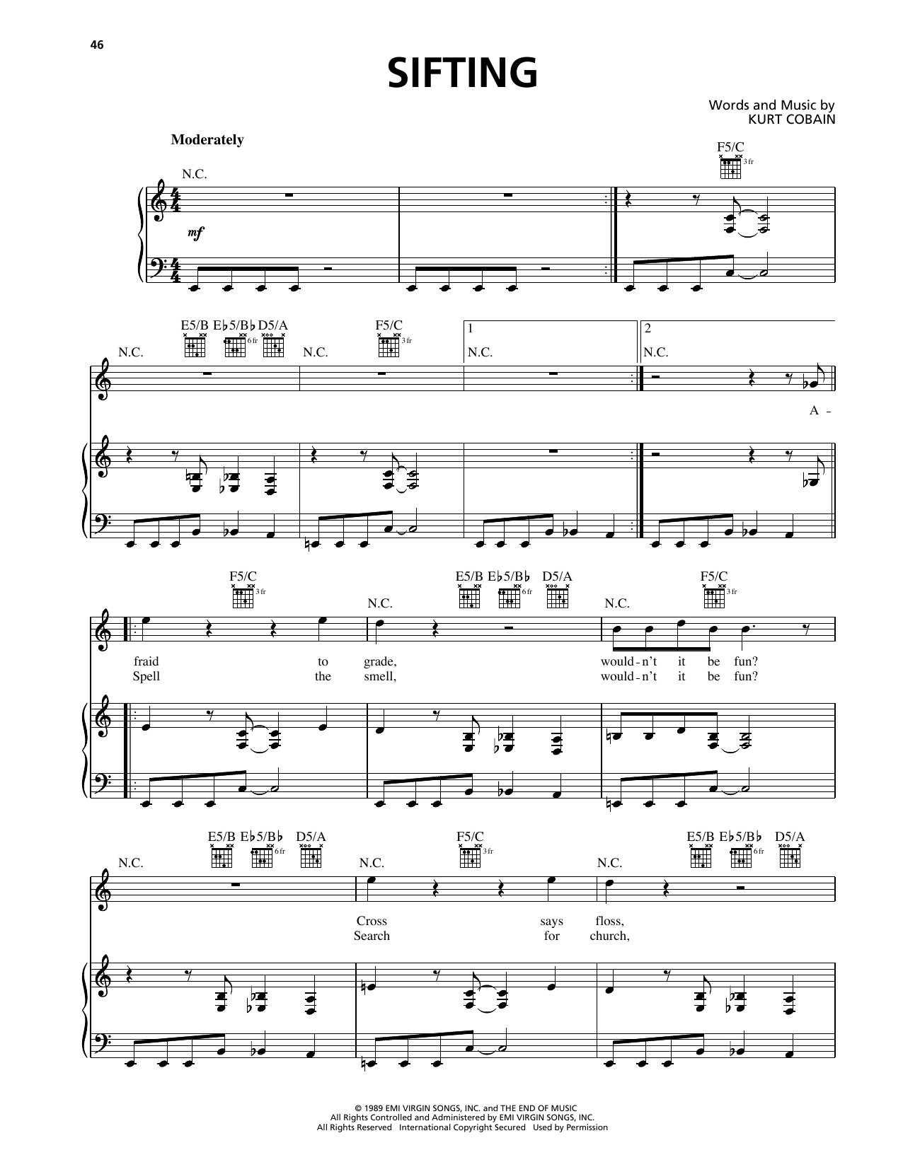 Produktgalerie: Seite 1 von 1 Sifting, Nirvana, Gesang, Gitarre, Klavier