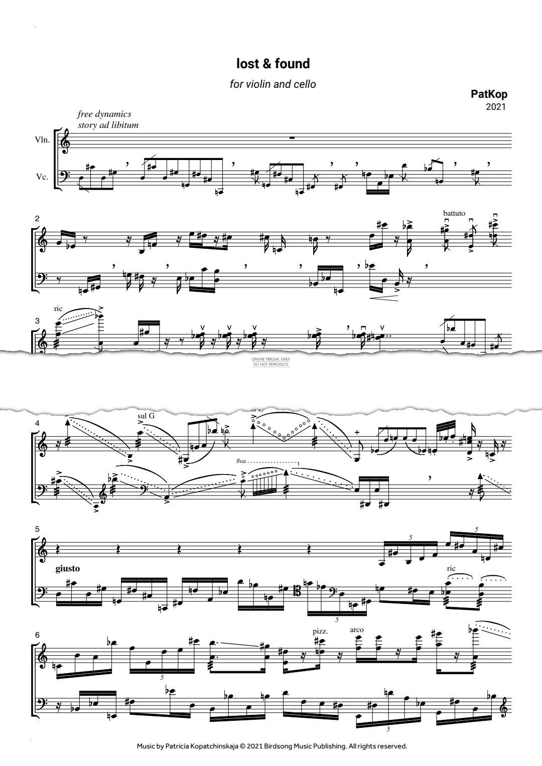 Produktgalerie: Seite 1 von 1 lost & found, PatKop, Violine, Violoncello