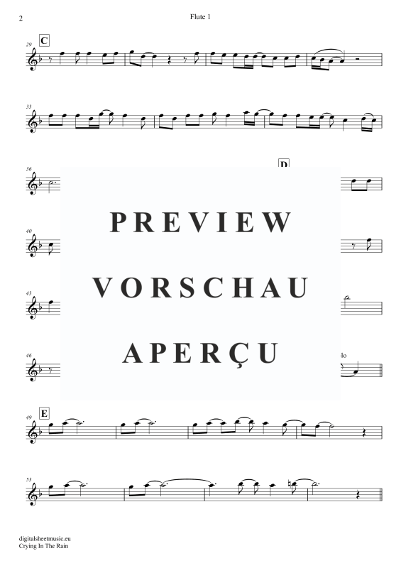 Produktgalerie: Seite 9 von 11 Crying In The Rain, A-Ha, (Flöten Trio + Klavier)