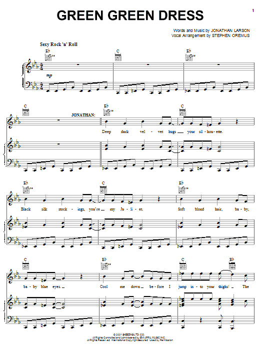 Produktbild zu: Green Green Dress (from tick, tick... BOOM!)