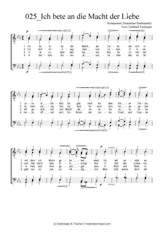 Ich bete an die Macht der Liebe (Männerchor) 