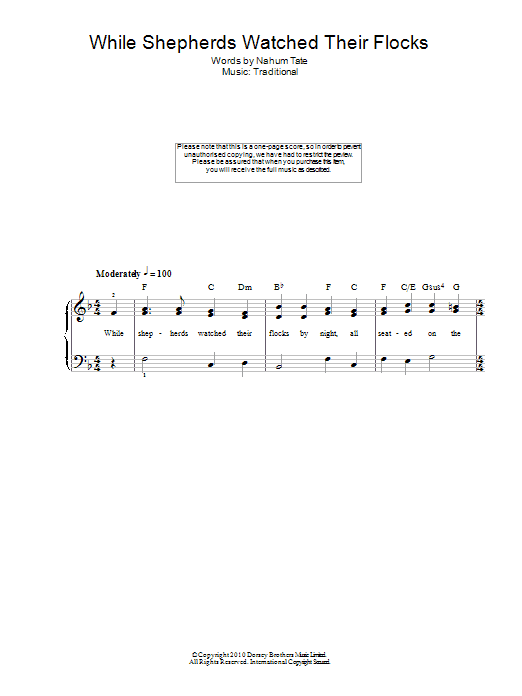 Product gallery: Page 1 of 1 While Shepherds Watched Their Flocks, Traditional