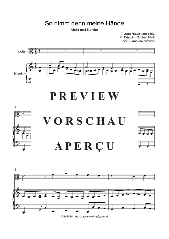 Product picture to: So nimm denn meine Hände Friedrich Silcher