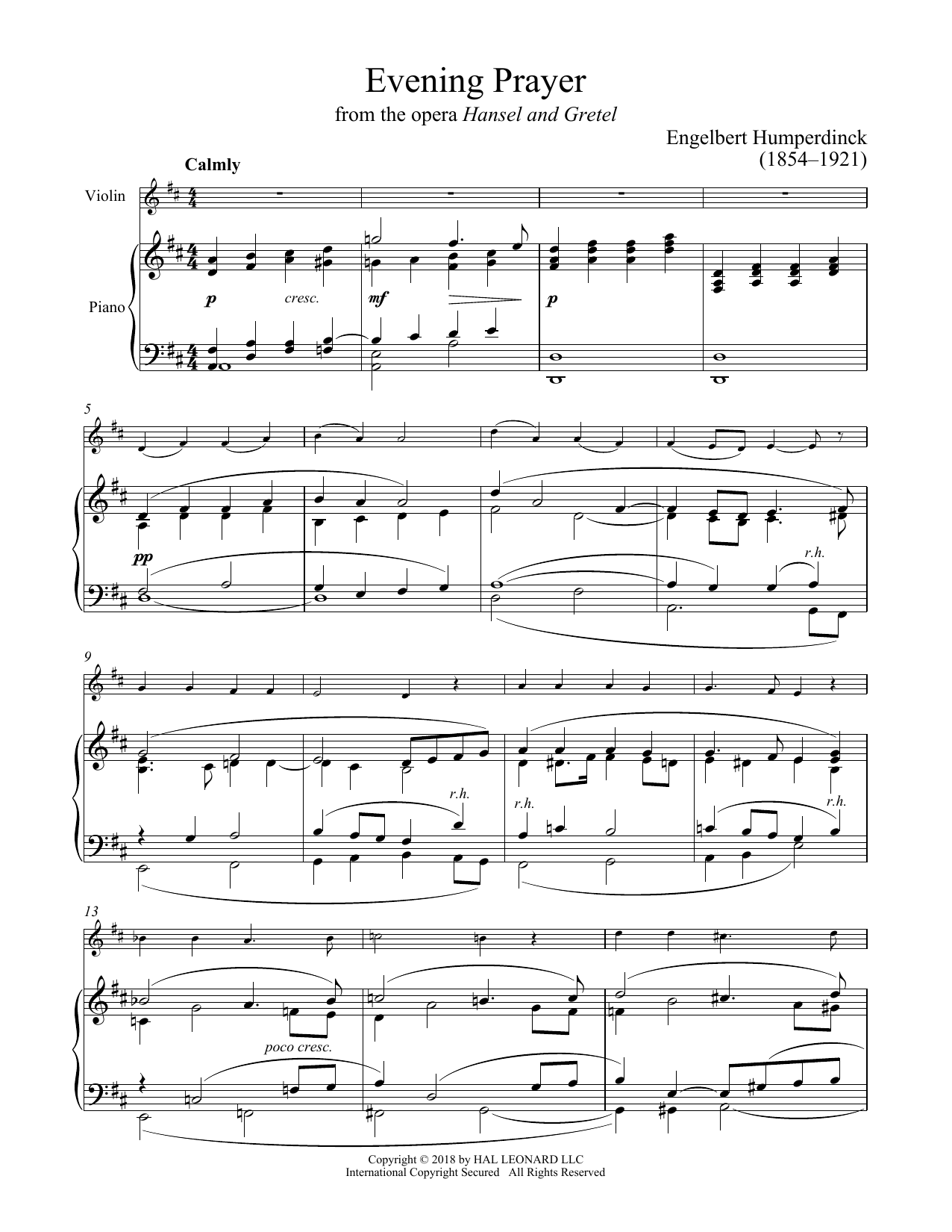 Product gallery: Page 1 of 1 Evening Prayer, Engelbert Humperdinck