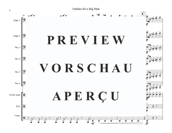 Produktgalerie: Seite 8 von 11 Fanfare for a Big Man, , (Tuba Ensemble EETTTT + Percussion)