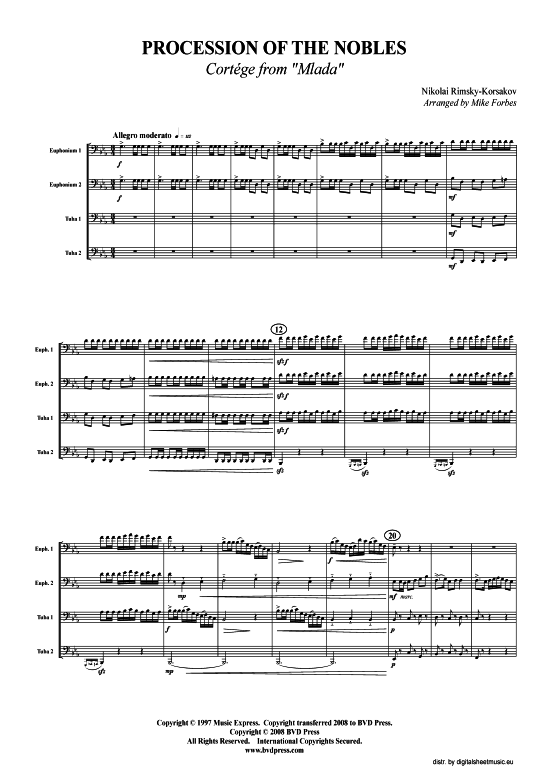 Product picture to: Procession of the Nobles Nikolai Rimski-Korsakow, Oper Mlada (1892) (arr. Forbes)