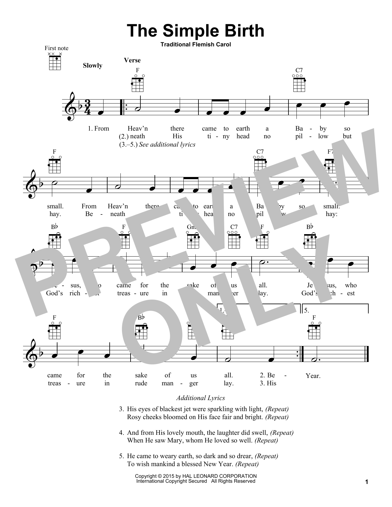 Product gallery: Page 1 of 1 The Simple Birth, Traditional Flemish Carol
