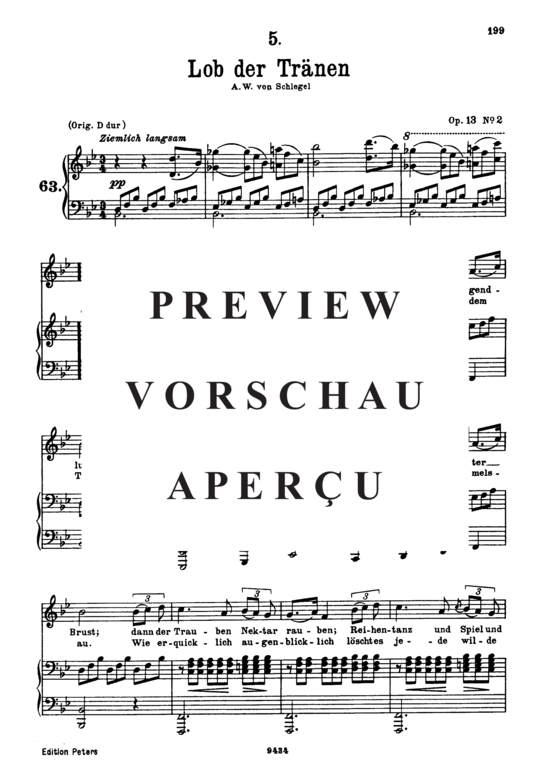 gallery: Lob der Tränen D.711 , , (Gesang tief + Klavier)