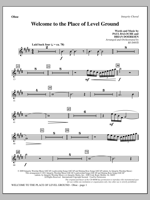 Produktgalerie: Seite 1 von 1 Welcome To The Place Of Level Ground - Oboe, BJ Davis, Chor