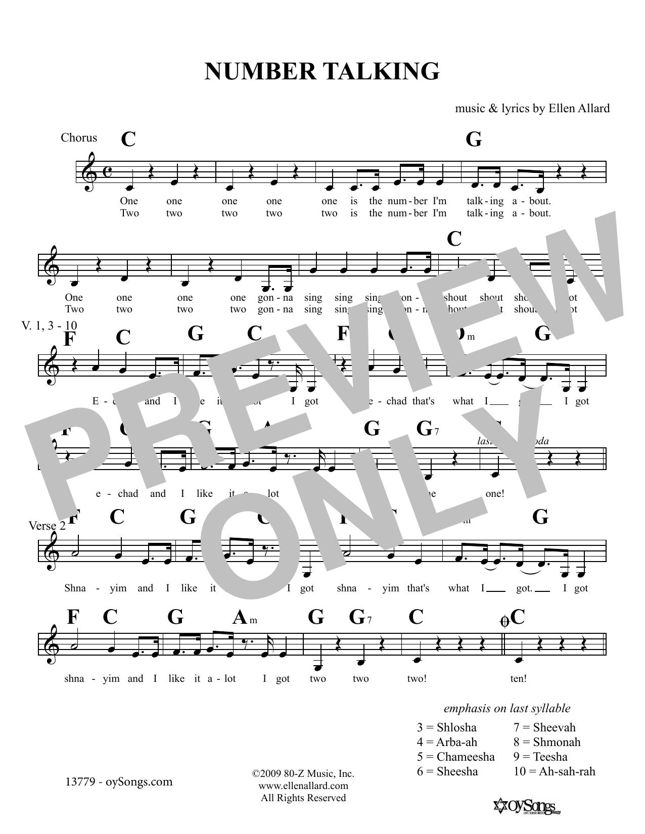 Produktgalerie: Seite 1 von 1 Number Talking, Ellen Allard, Melodieinstrument