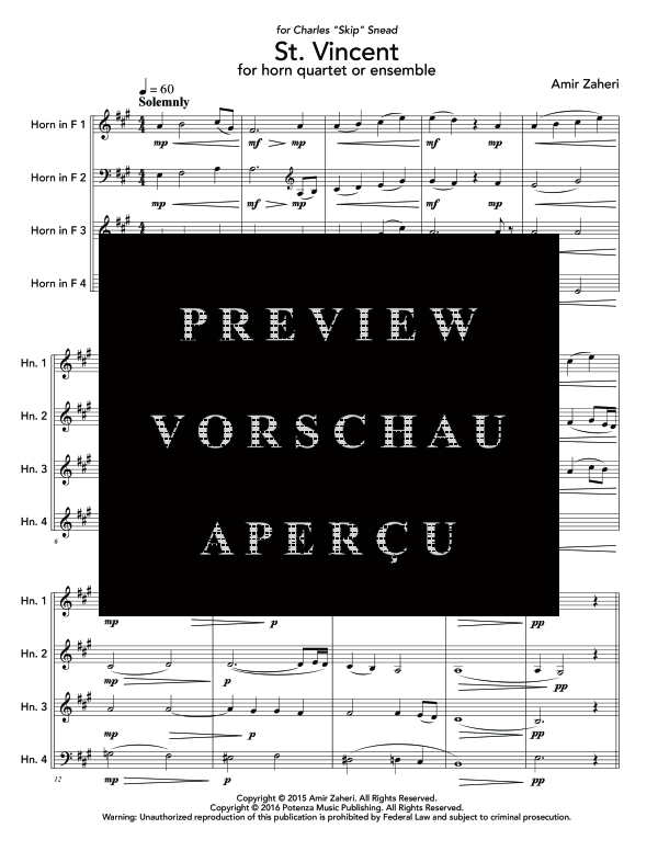 Produktgalerie: Seite 7 von 11 St. Vincent, , (Horn Quartett oder Ensemble)
