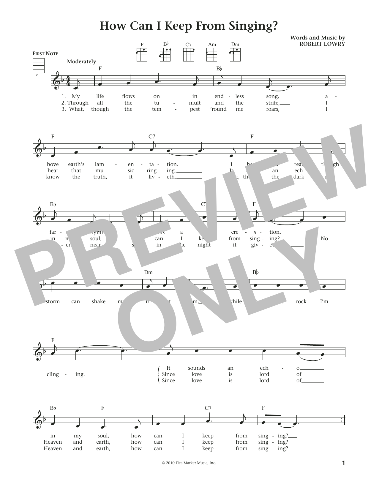 Product gallery: Page 1 of 1 How Can I Keep From Singing (from The Daily Ukulele) (arr. Liz and Jim Beloff), Rev. Robert Lowry