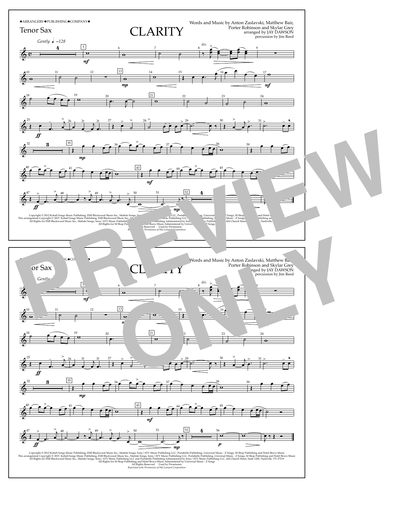 Produktbild zu: Clarity - Tenor Sax