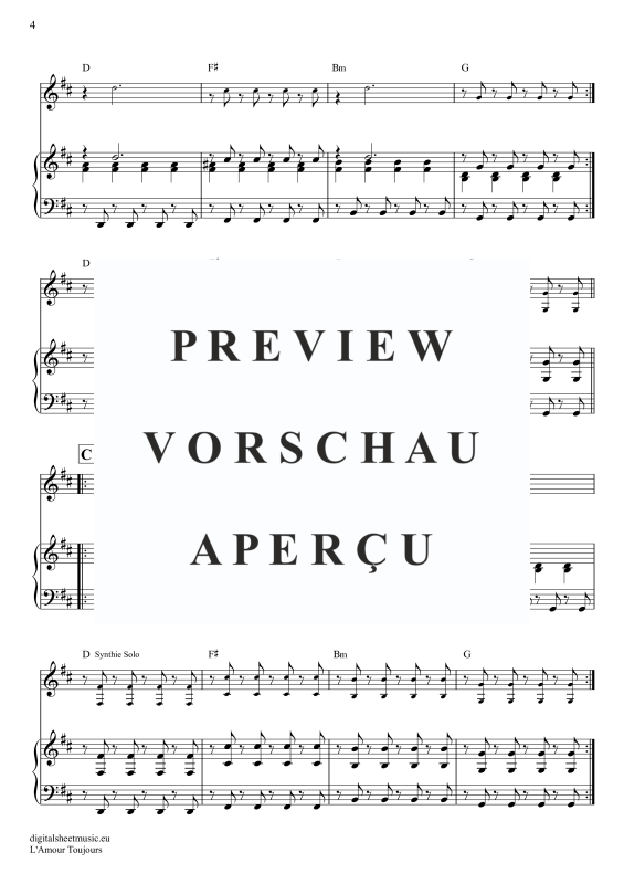 Produktgalerie: Seite 5 von 11 L'Amour Toujours, Gigi D'Agostino, Klavier, Gesang & Akkorde
