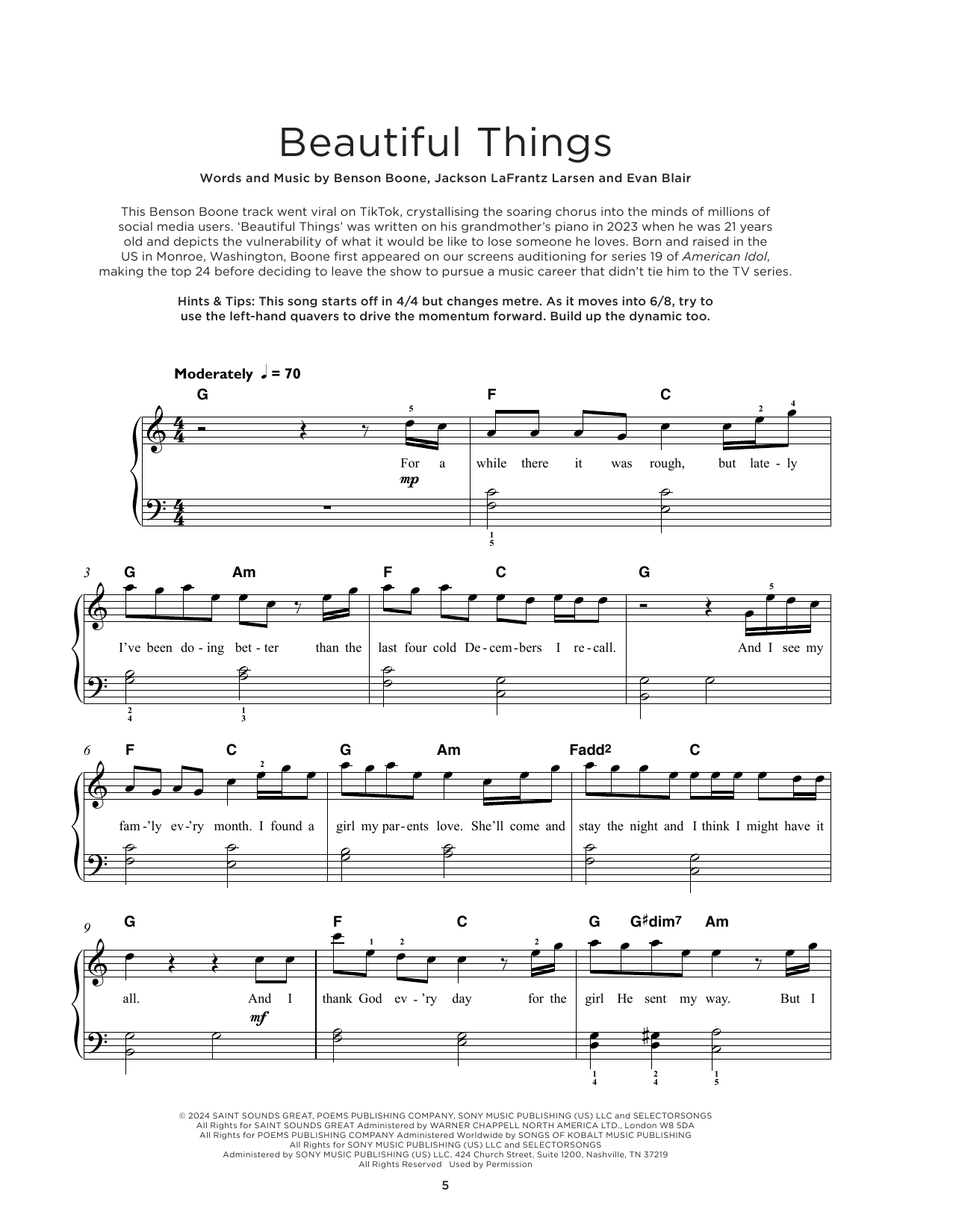 Produktbild zu:  Beautiful Things - Benson Boone