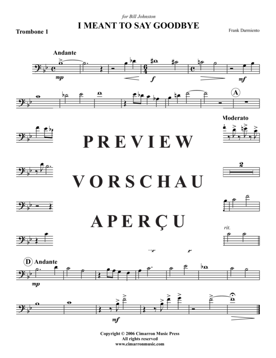 Product gallery: Page 5 of 7 I Meant to Say Goodbye , , (Trombone Quartet)