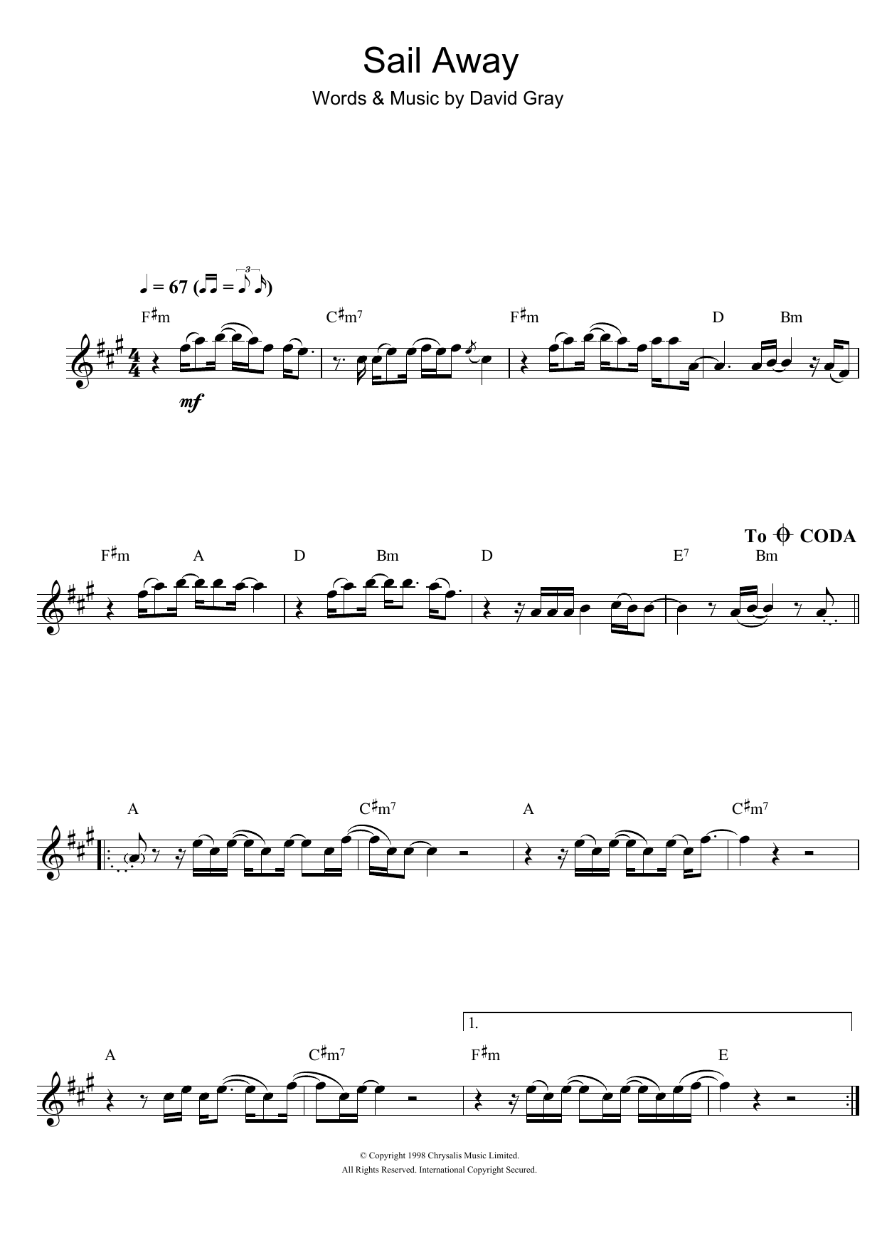 Product gallery: Page 1 of 1 Sail Away, David Gray