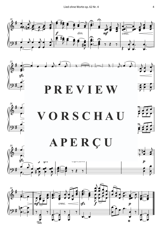 Product gallery: Page 6 of 6 Lied ohne Worte op. 62 Nr. 4, , Solo Piano