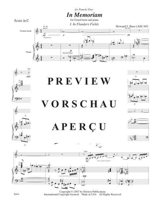 Produktgalerie: Seite 4 von 21 In Memoriam , , (Horn und Klavier)