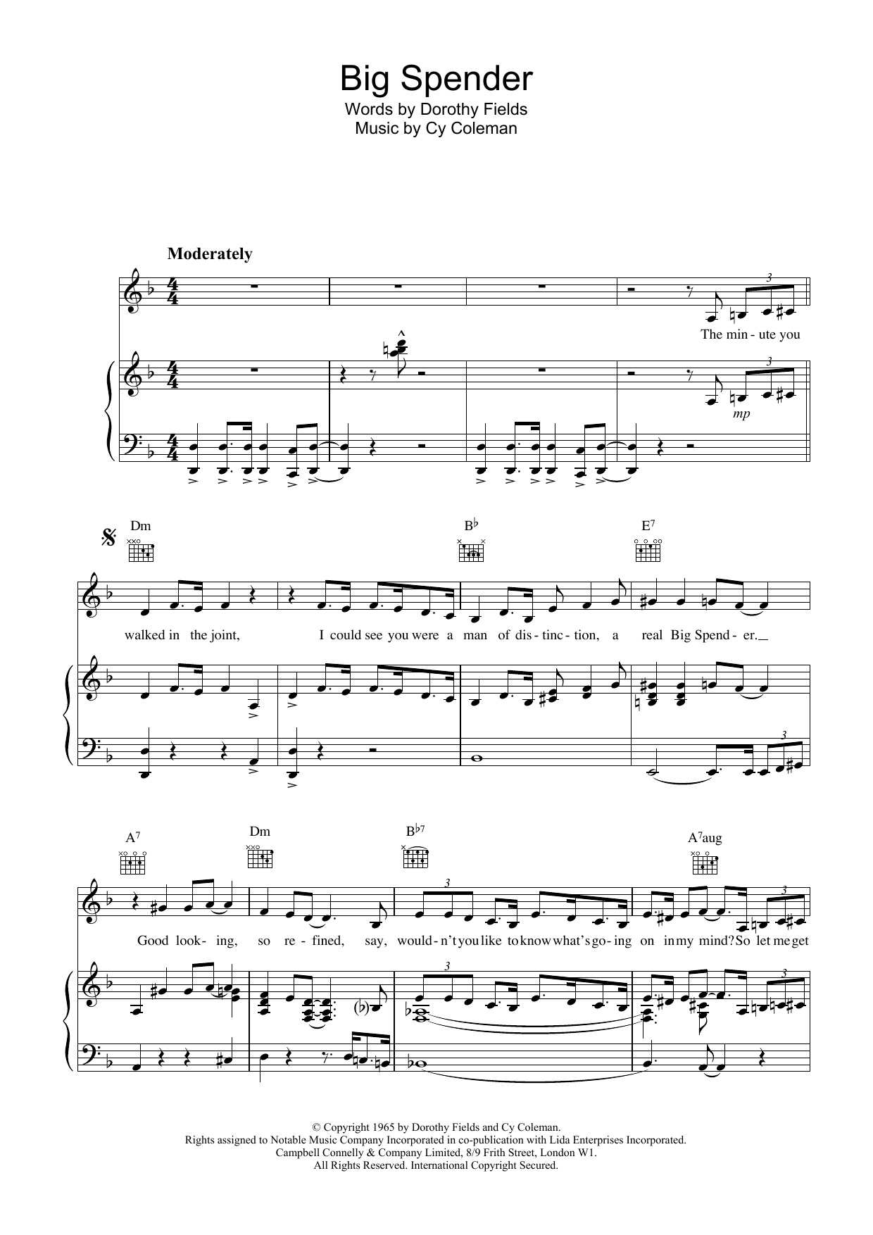 Produktbild zu: Big Spender (from Sweet Charity)
