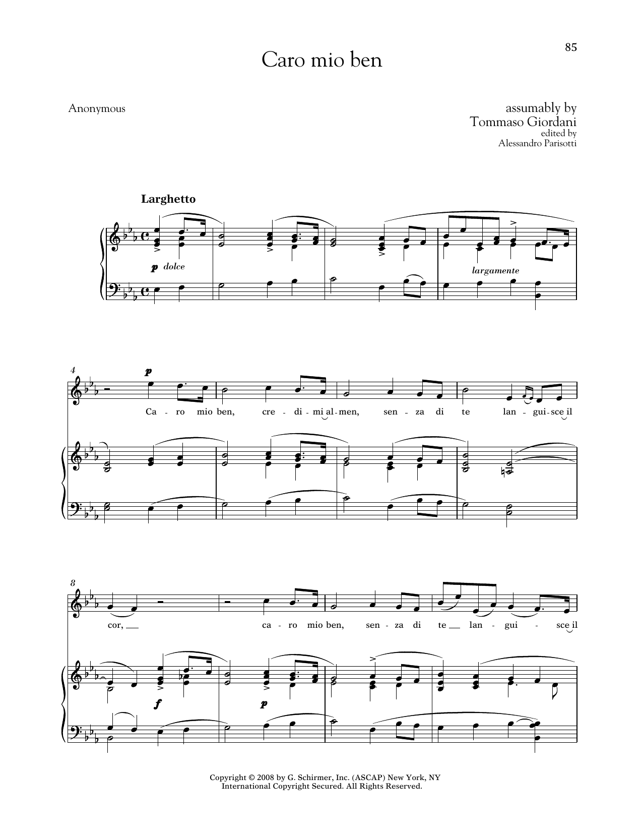 Produktbild zu: Caro Mio Ben (Medium High Voice)