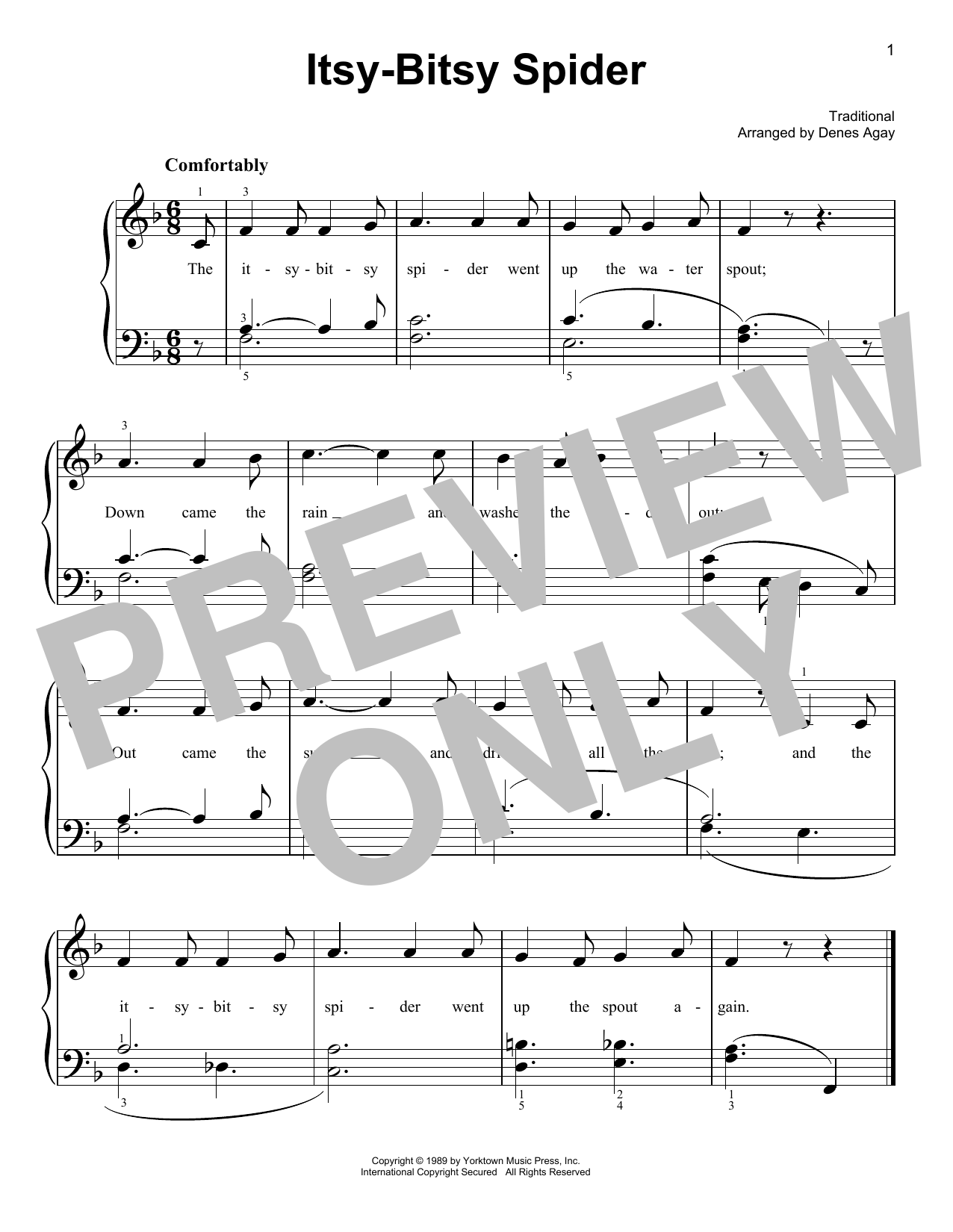 Product picture to: Itsy Bitsy Spider (arr. Denes Agay)