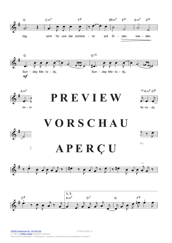 Produktgalerie: Seite 4 von 15 Sunday-Melody , Kauffeld, Greetje, (Melodie-Stimmen in C/B/Es)