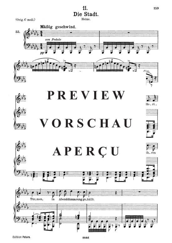 Product gallery: Page 2 of 4 Die Stadt, D.957-11 (Schwanengesang), , Medium Voice and Piano