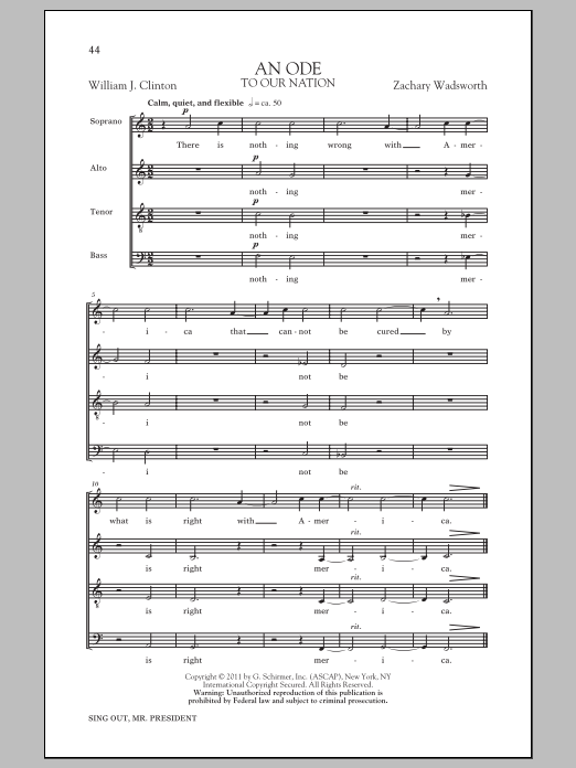 Produktgalerie: Seite 1 von 1 An Ode, Zachary Wadsworth, Chor