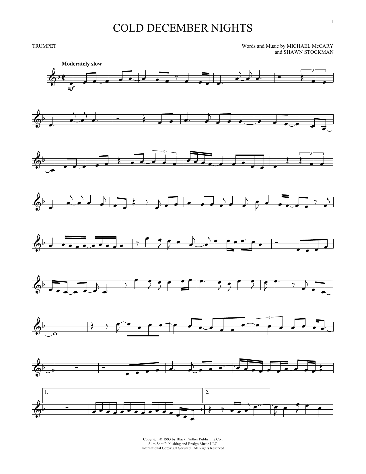 Produktgalerie: Seite 1 von 1 Cold December Nights, Boyz II Men, Trompete