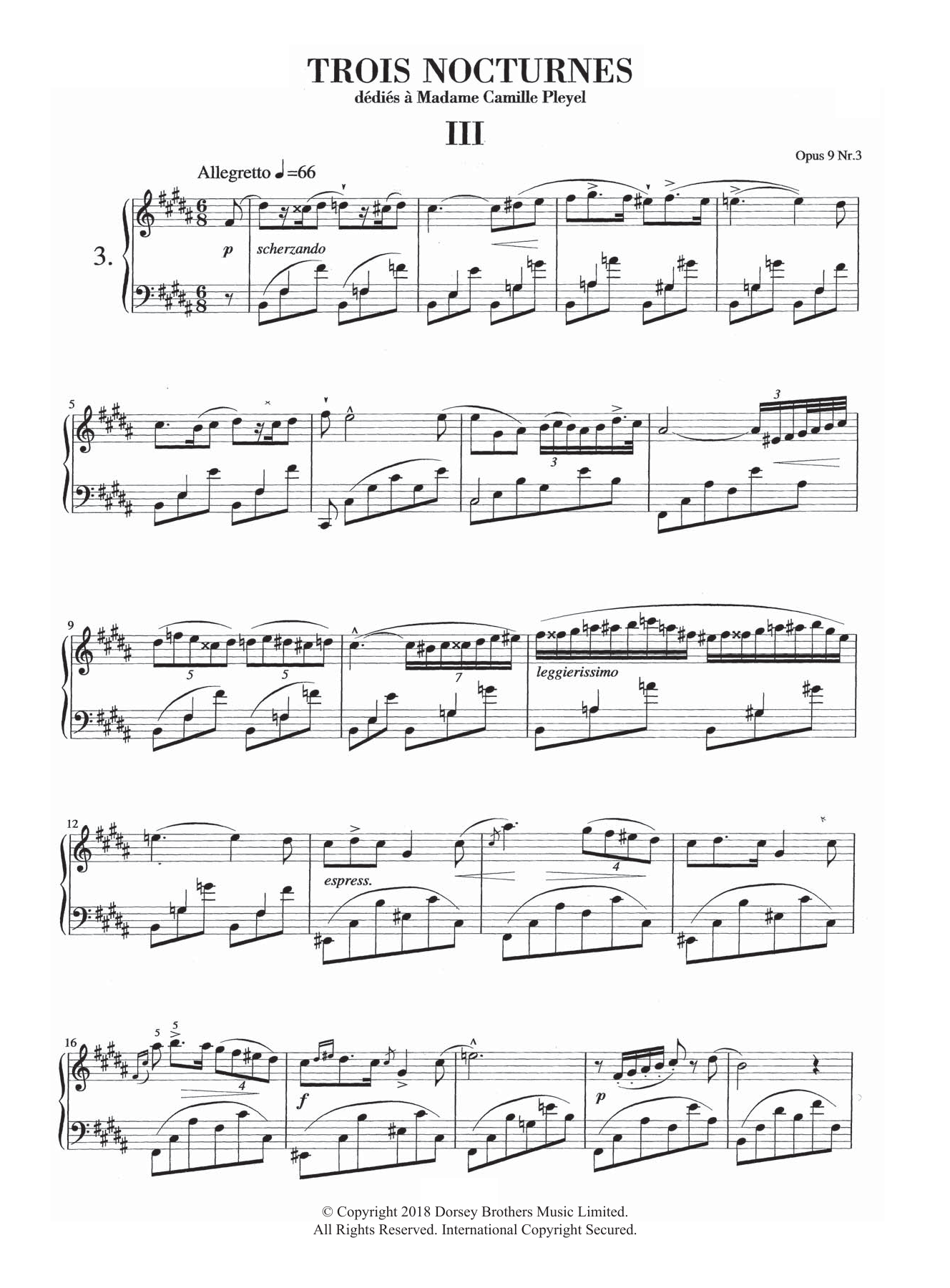 Product picture to: Nocturne in B Major, Op. 9, No. 3