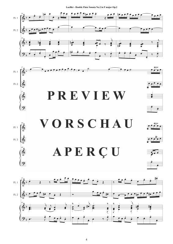 Produktgalerie: Seite 5 von 11 Double Flute Sonata No.2 in F major Op.2, , Zwei Flöten und Cembalo