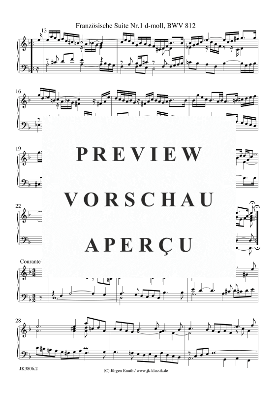 gallery: Französische Suite Nr.1 d-moll, BWV 812, , (Klavier Solo)