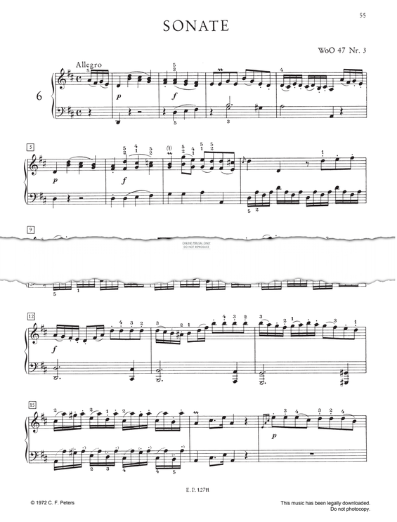 Produktgalerie: Seite 1 von 1 Piano Sonata WoO 47, Nr. 3, Ludwig van Beethoven, Klavier