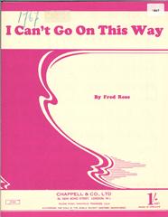 cover: I Can't Go On This Way, Fred Rose, Gesang, Gitarre, Klavier
