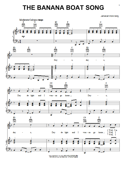 Product picture to: The Banana Boat Song (Day-O)